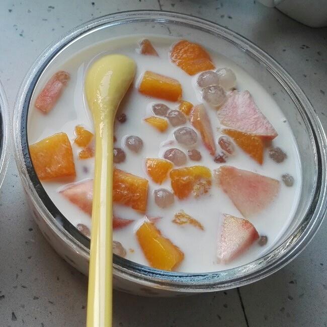 芒果桃子西米露的做法