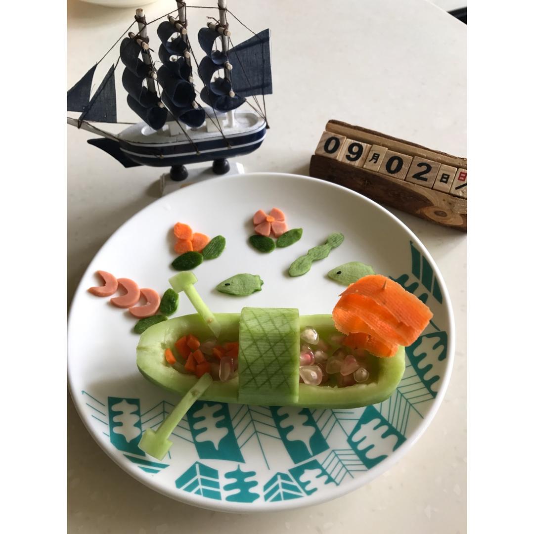 ⛵创意蔬菜盘饰摆盘拼盘(黄瓜小船)