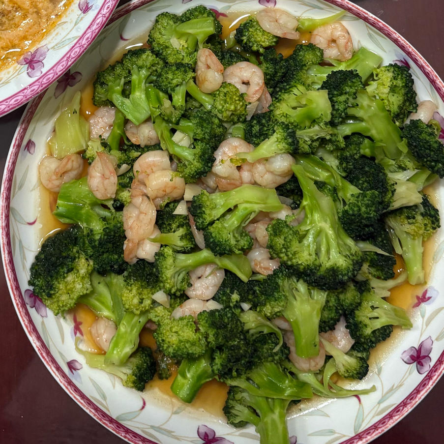 减肥去脂的西兰花炒虾仁