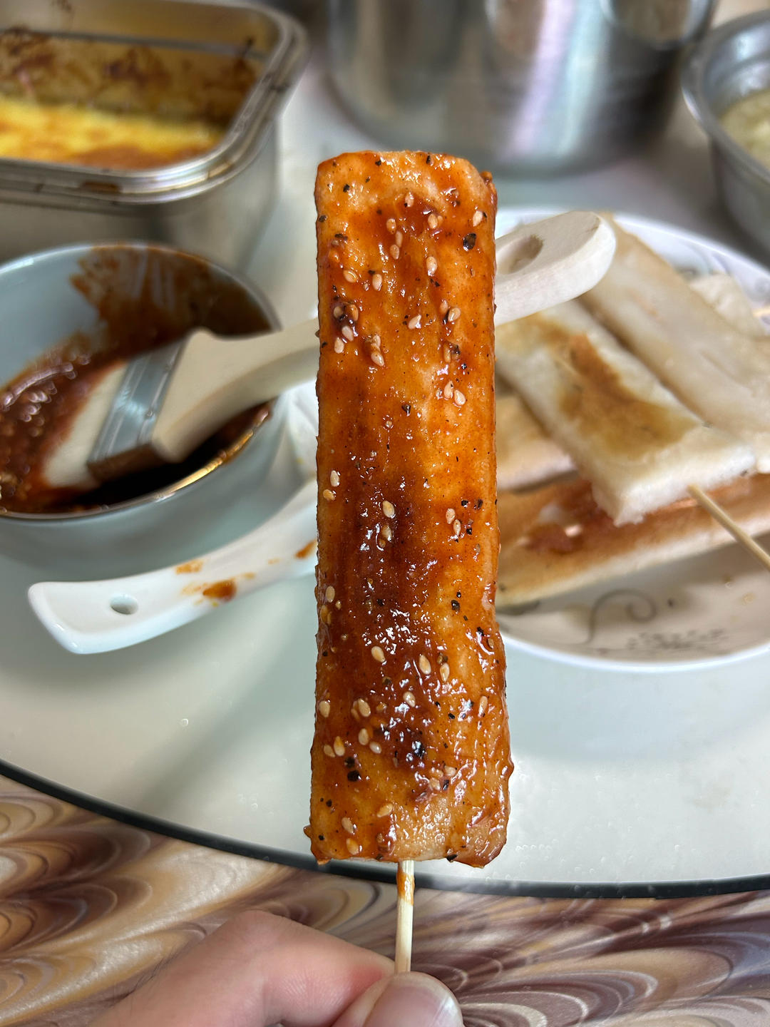 秒杀路边摊外酥里糯脆皮烤年糕