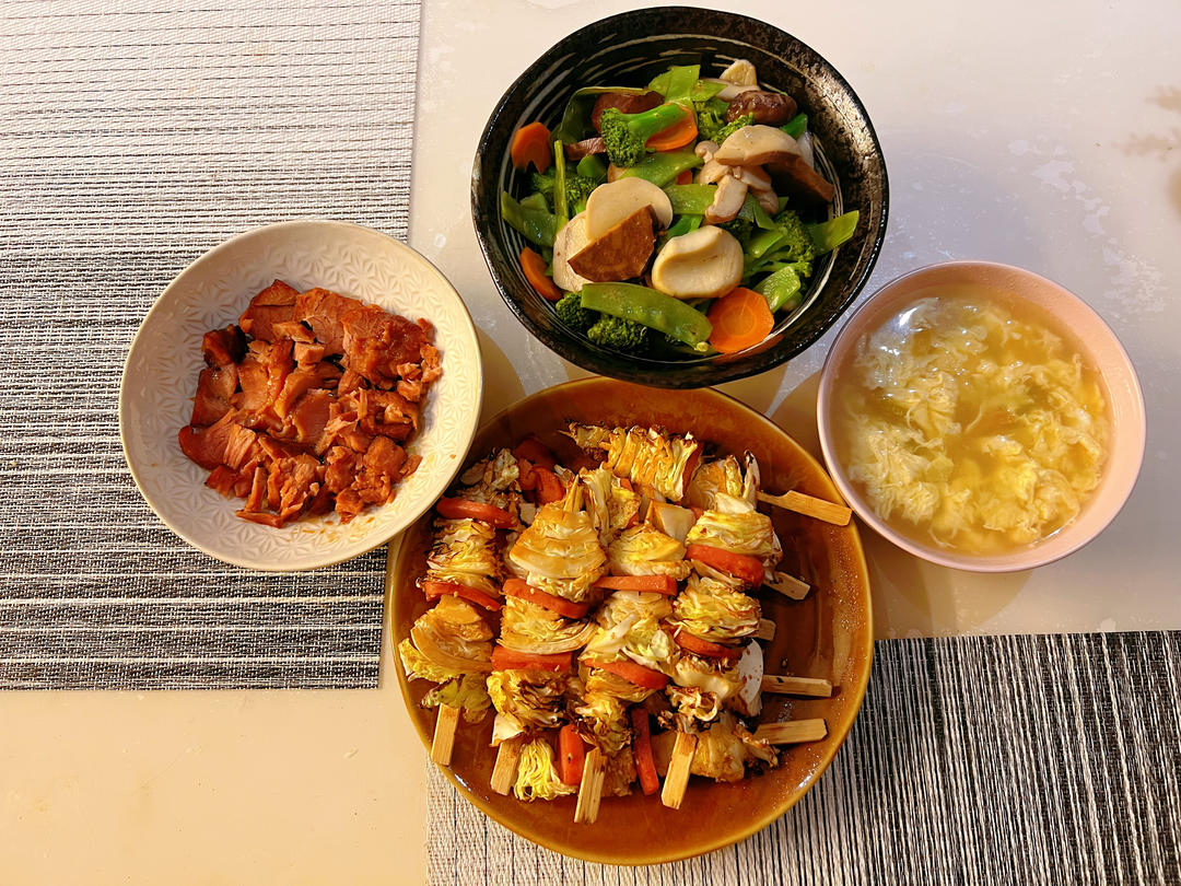 空气炸锅版（烤包菜串）