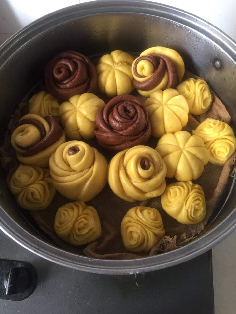 南瓜玫瑰花馒头