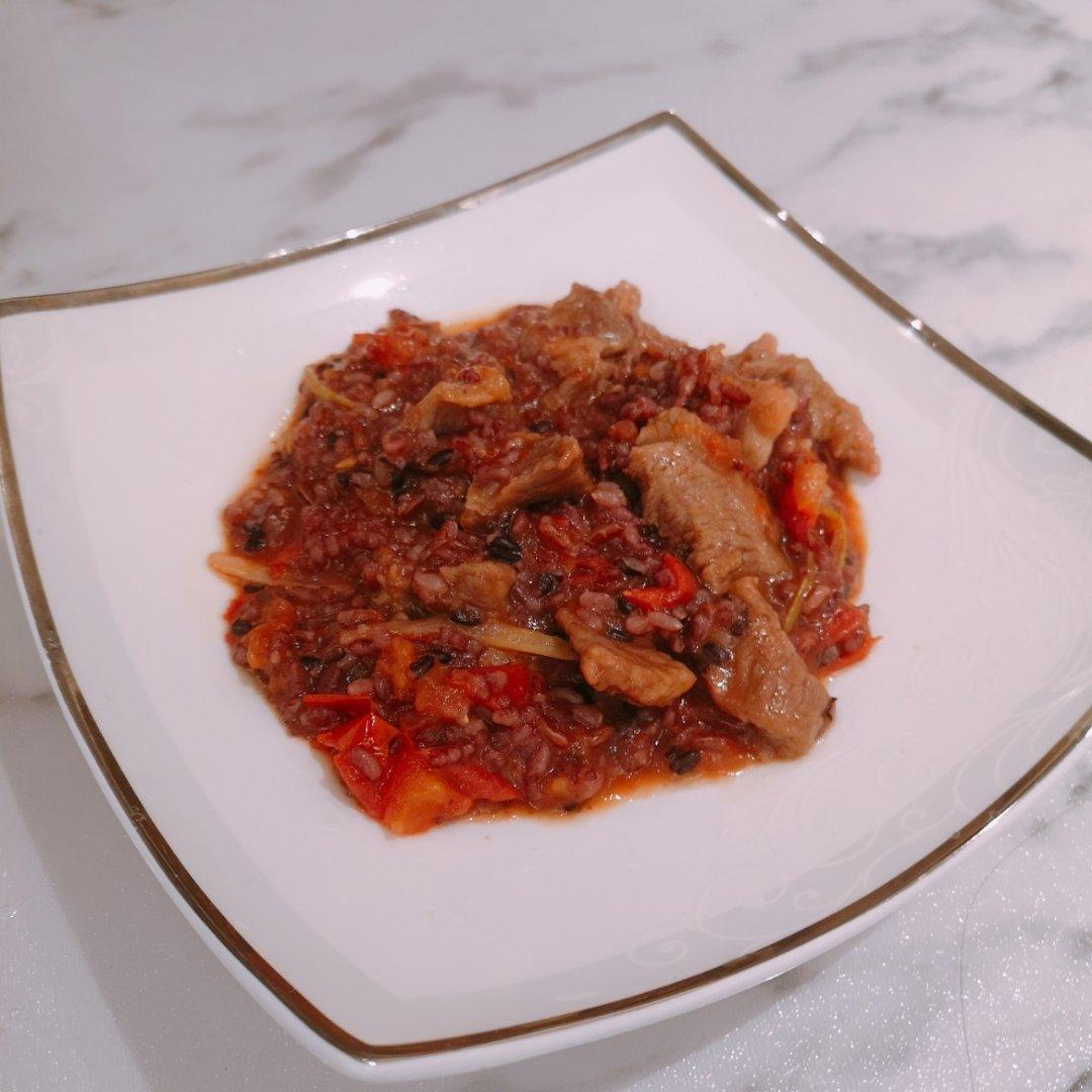 番茄牛肉烩饭