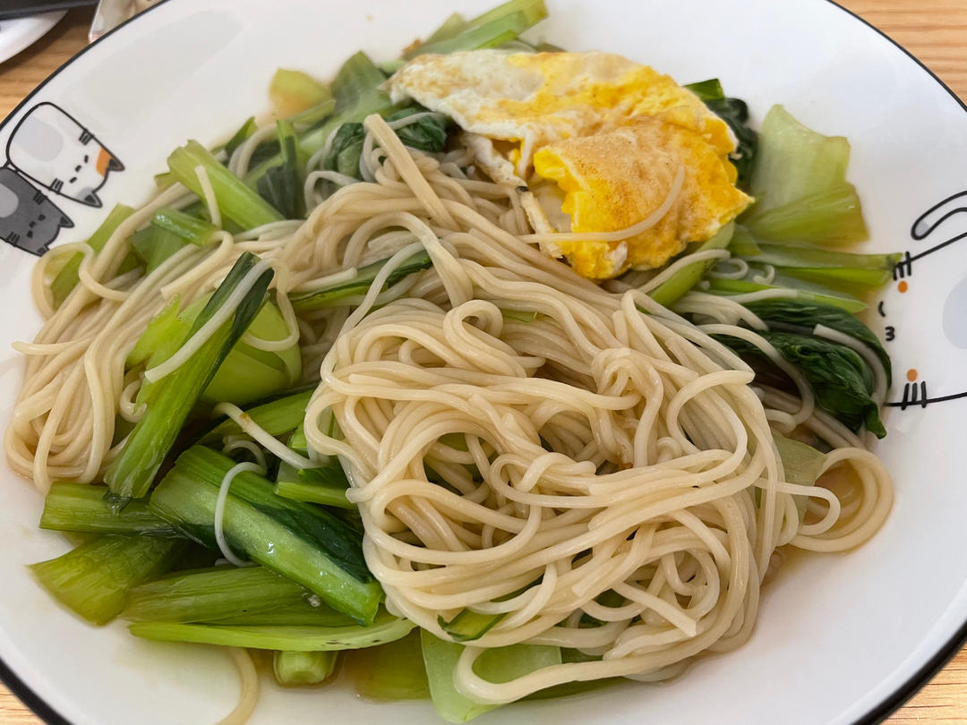 卡妈私房菜~青菜鸡蛋面（汤面）