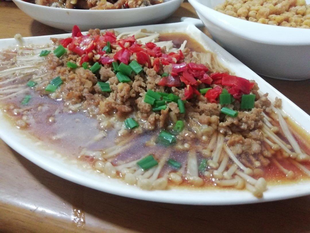 肉末金针菇蒸粉丝