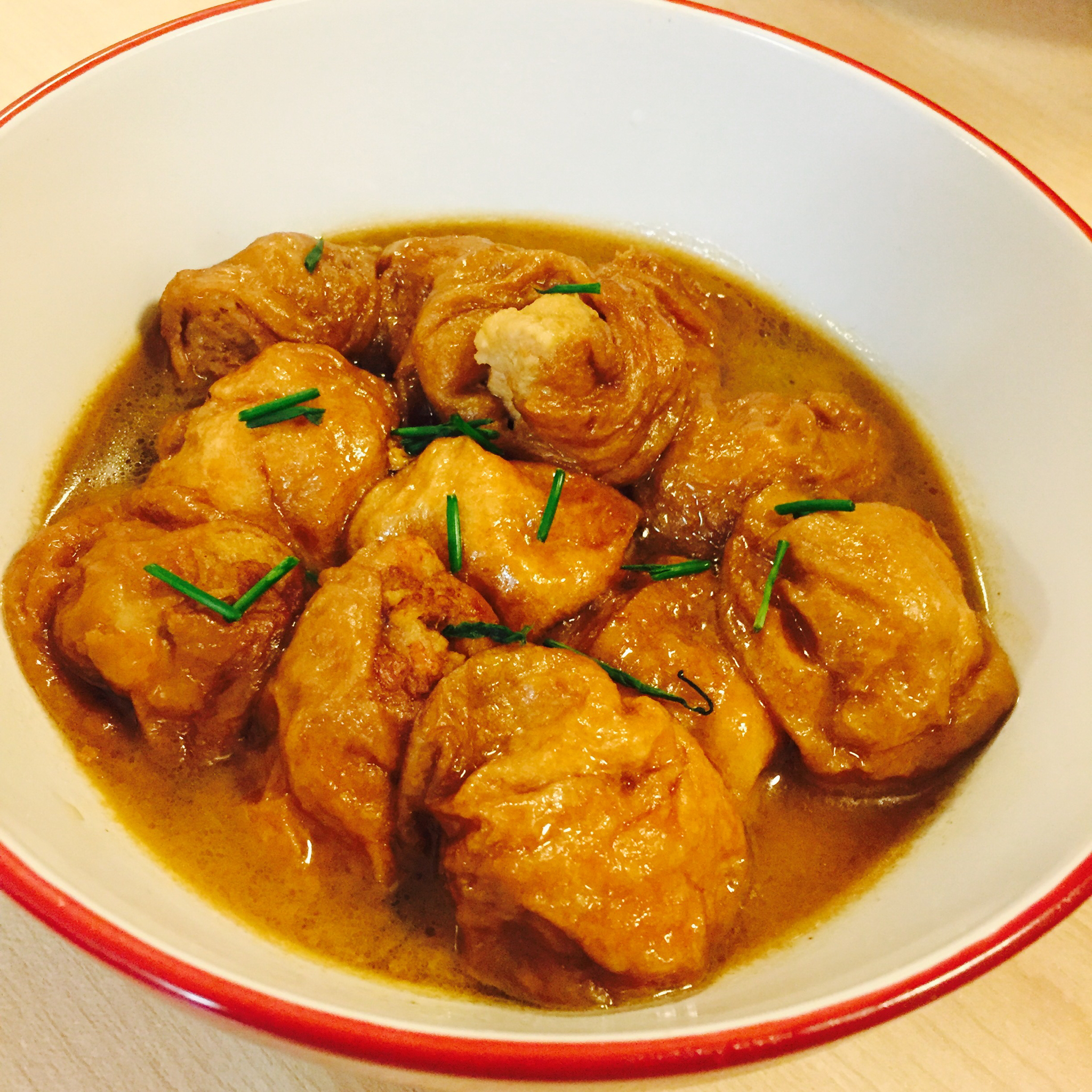 红烧油面筋塞肉