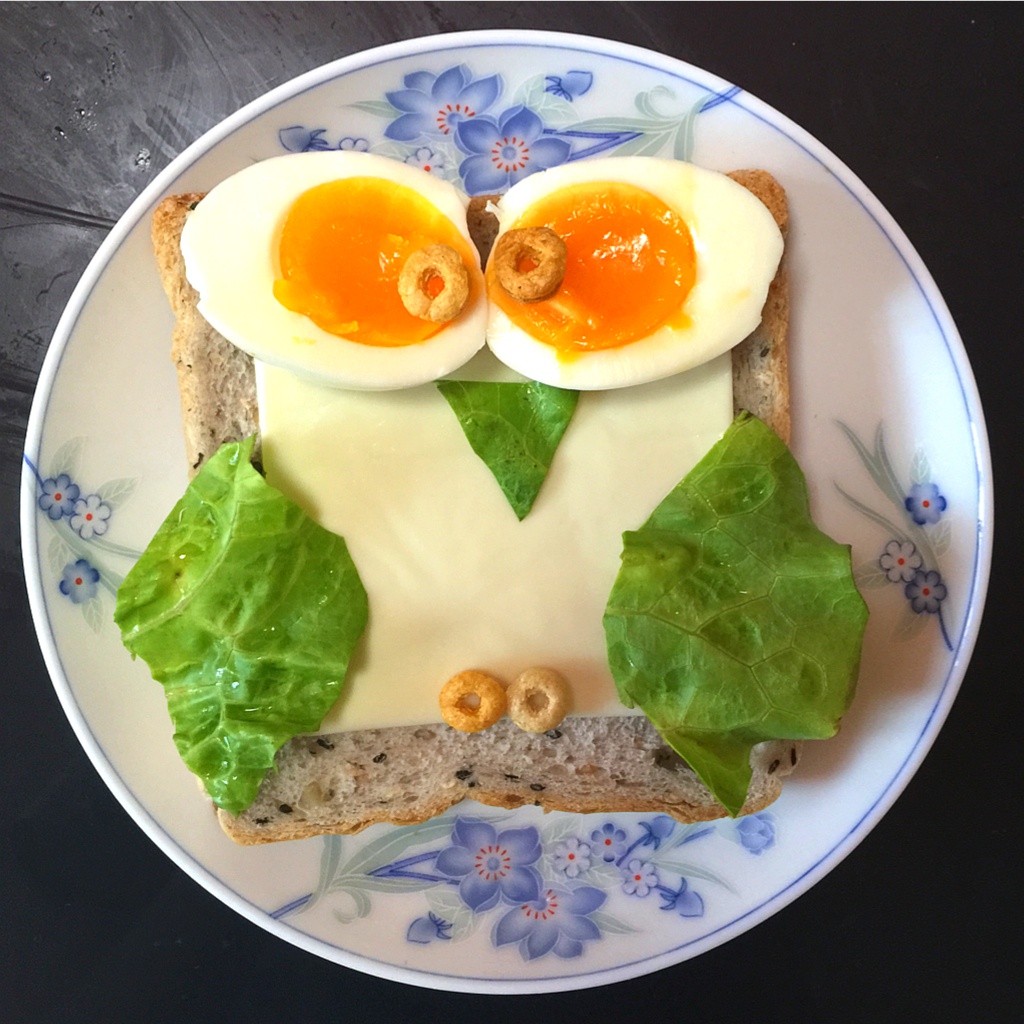 超萌猫头鹰吐司早餐