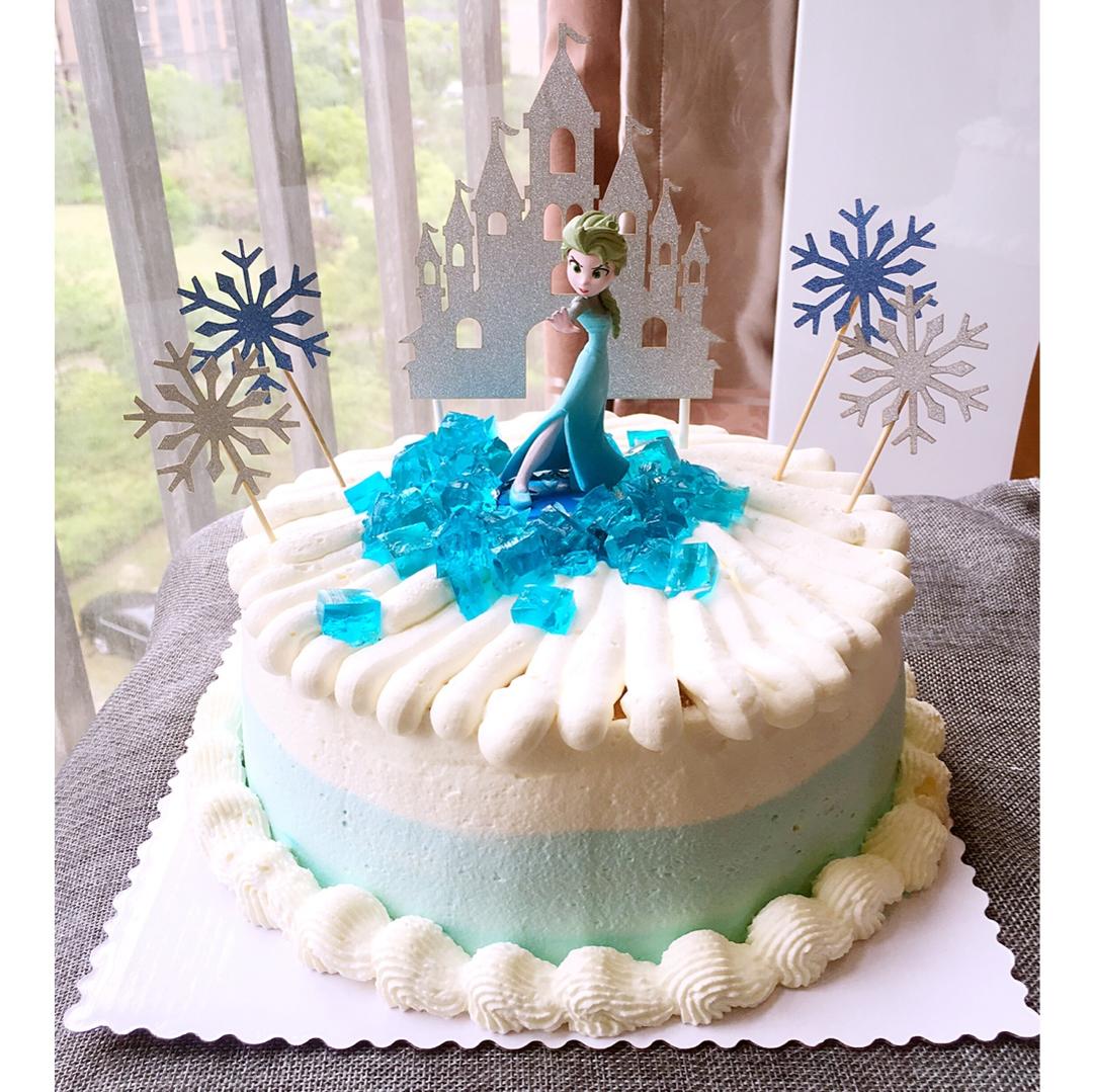 冰雪奇缘主题双层蛋糕--Frozen艾莎