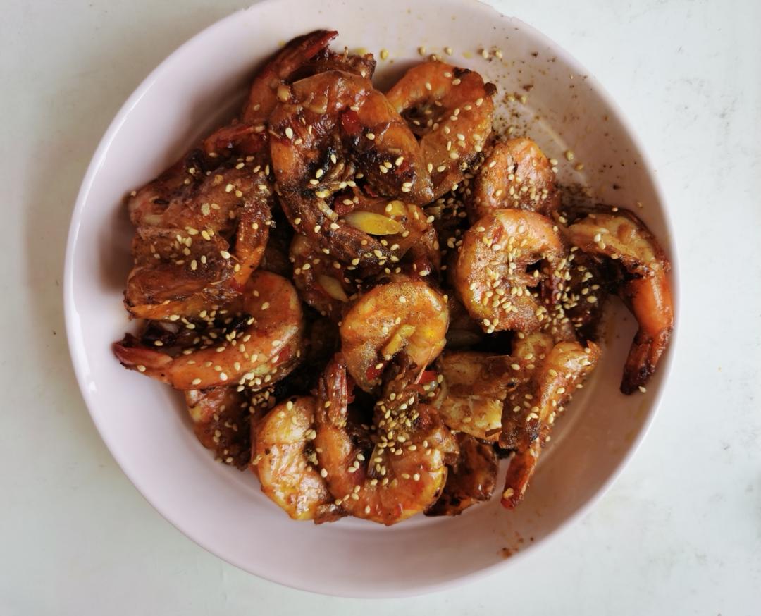 孜然椒盐虾（附椒盐制作方法）
