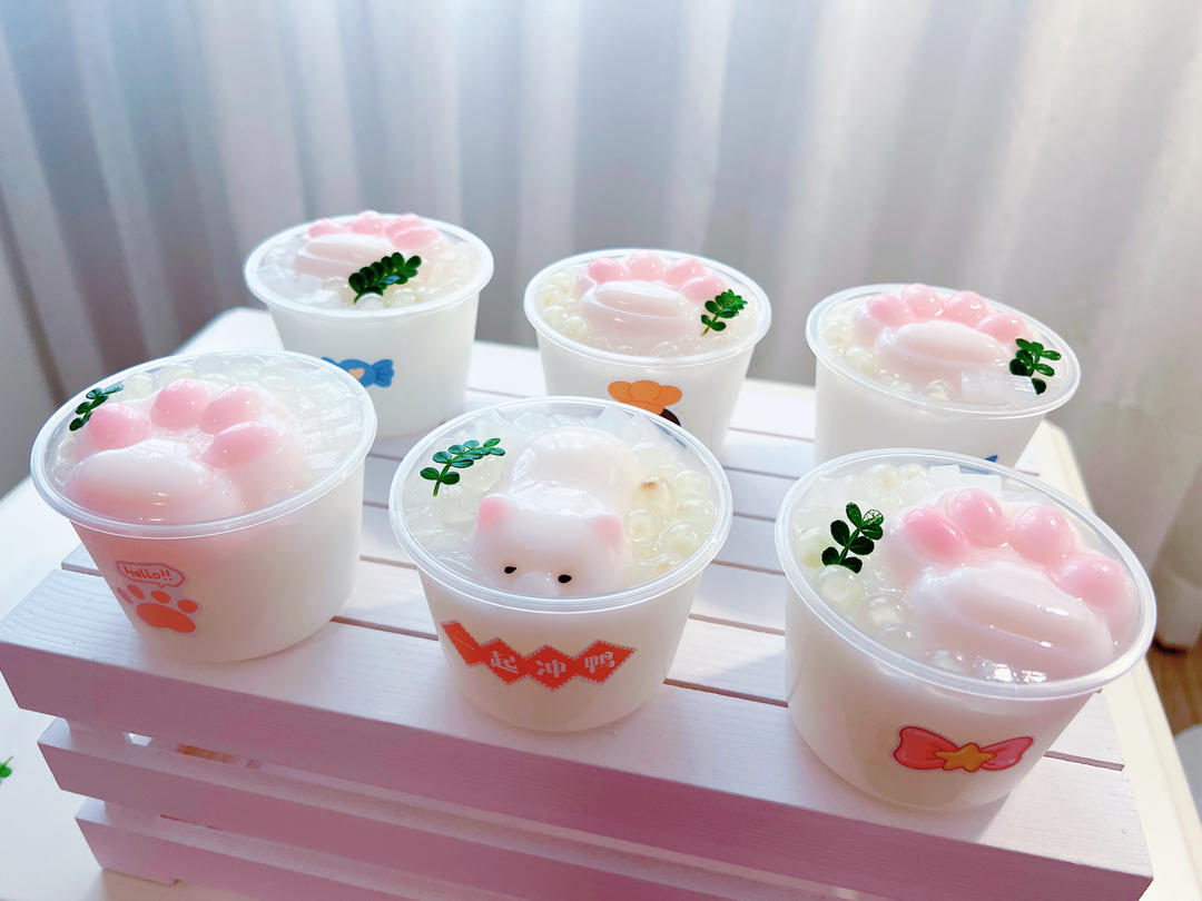 Duang~蓝莓粉 猫爪奶冻布丁