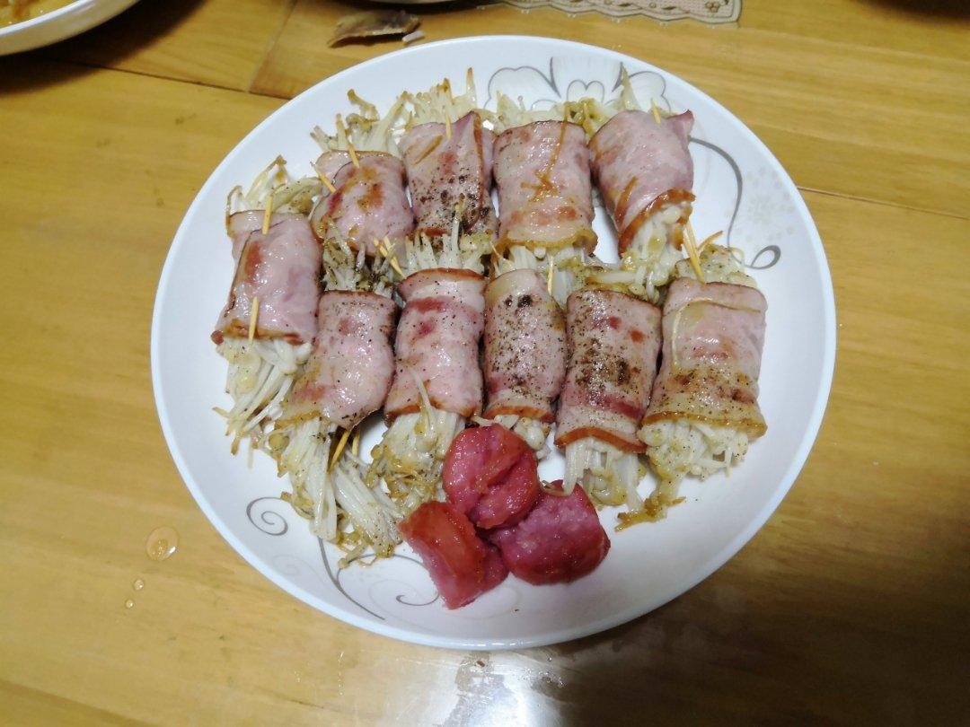培根金针菇卷