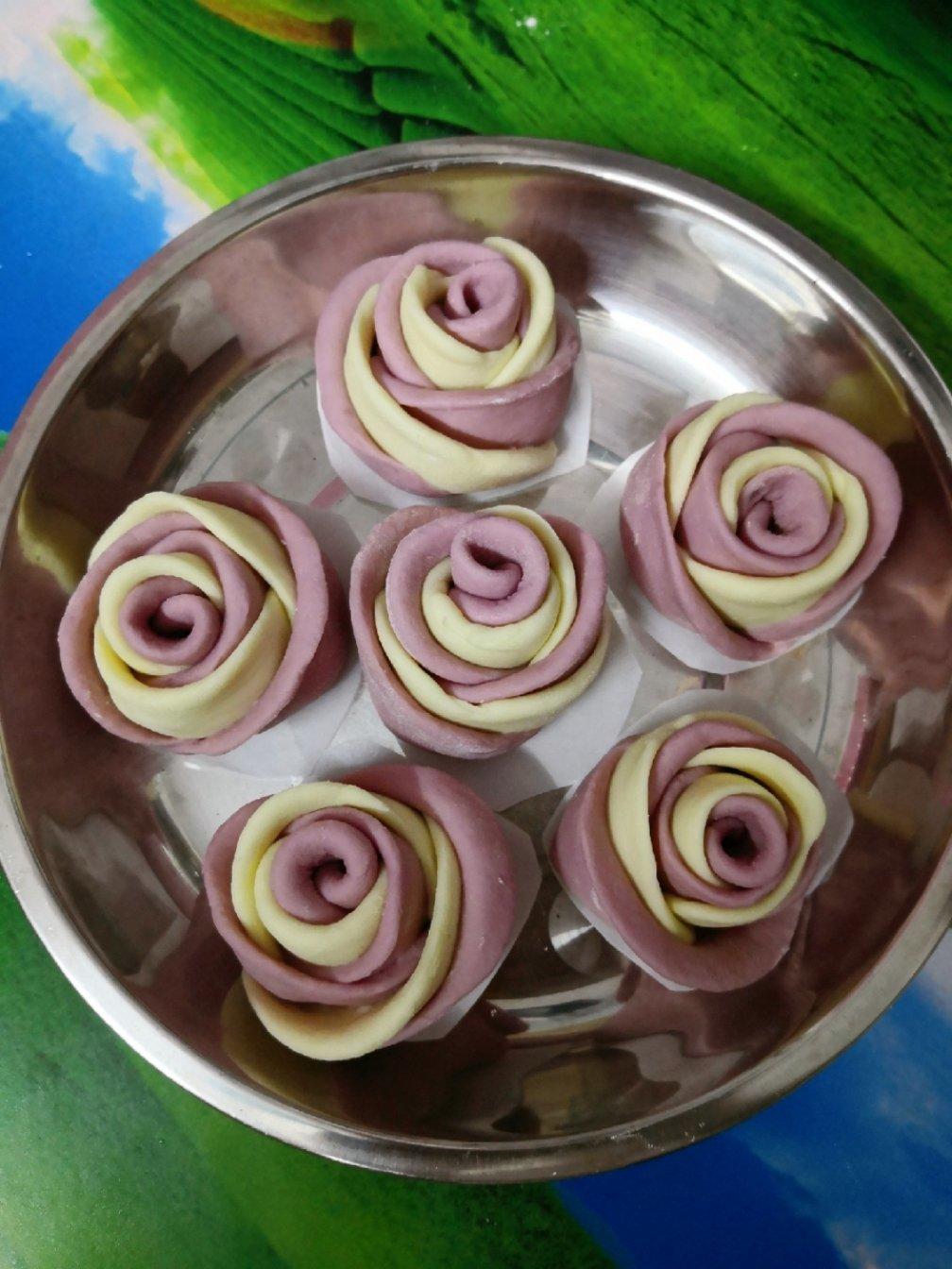 紫薯玫瑰花馒头