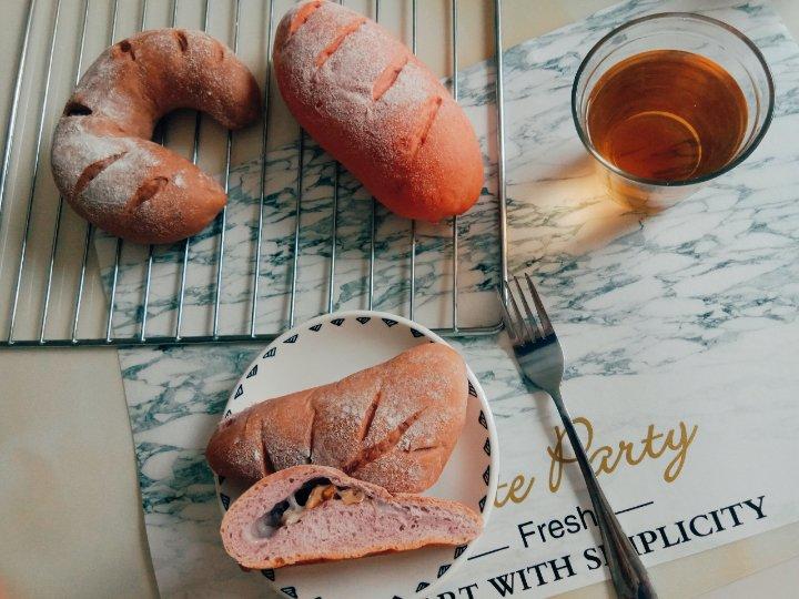 抹茶麻薯红豆软欧包