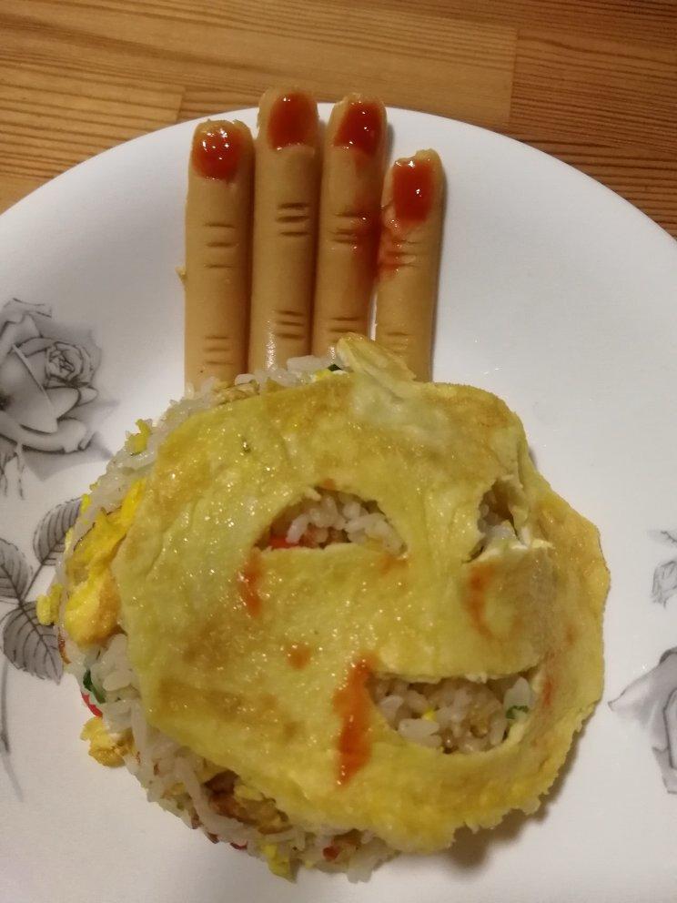 万圣节南瓜灯手指饭（萌版）