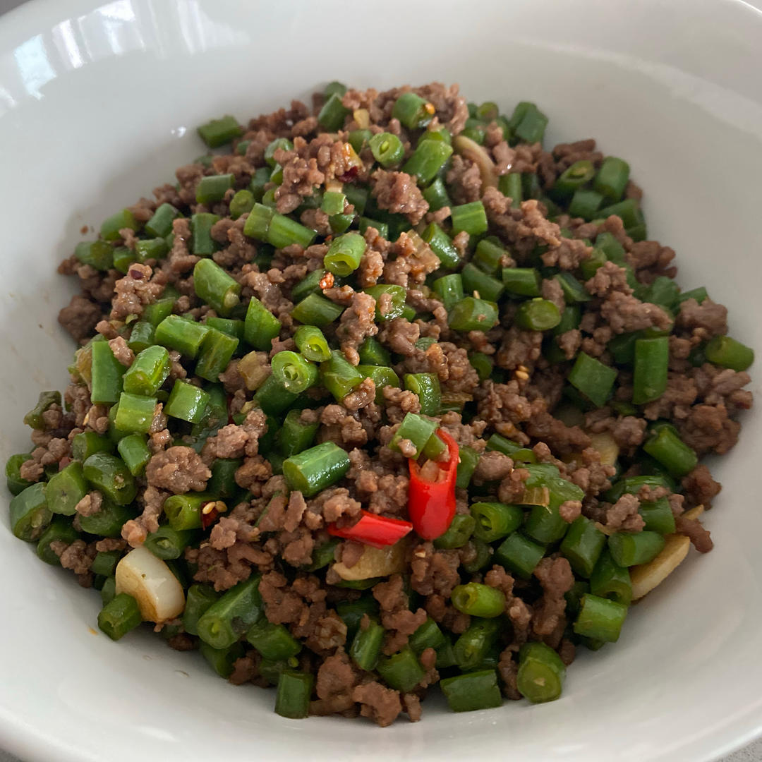 肉沫豆角下饭菜