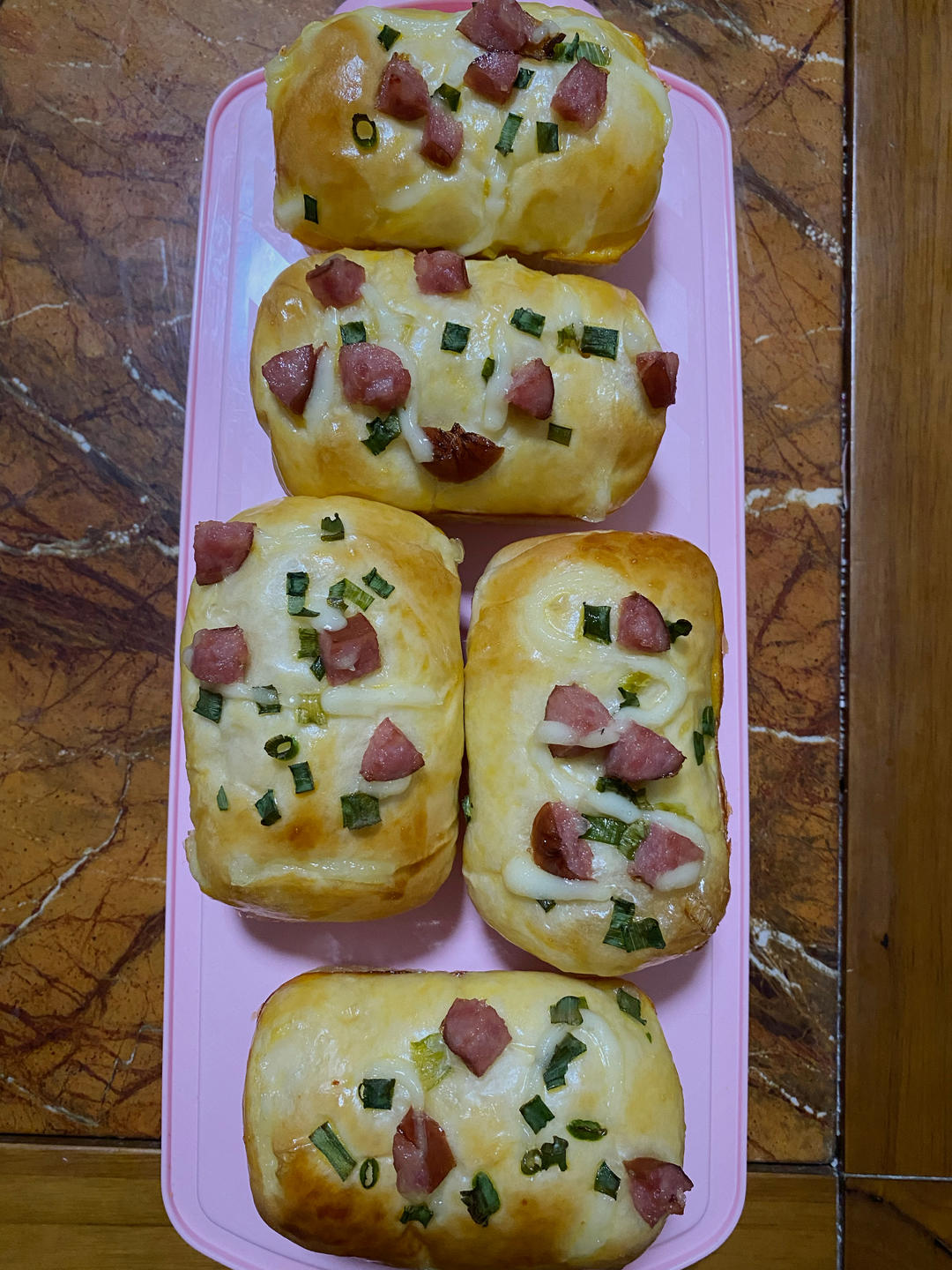 香葱火腿肉松面包