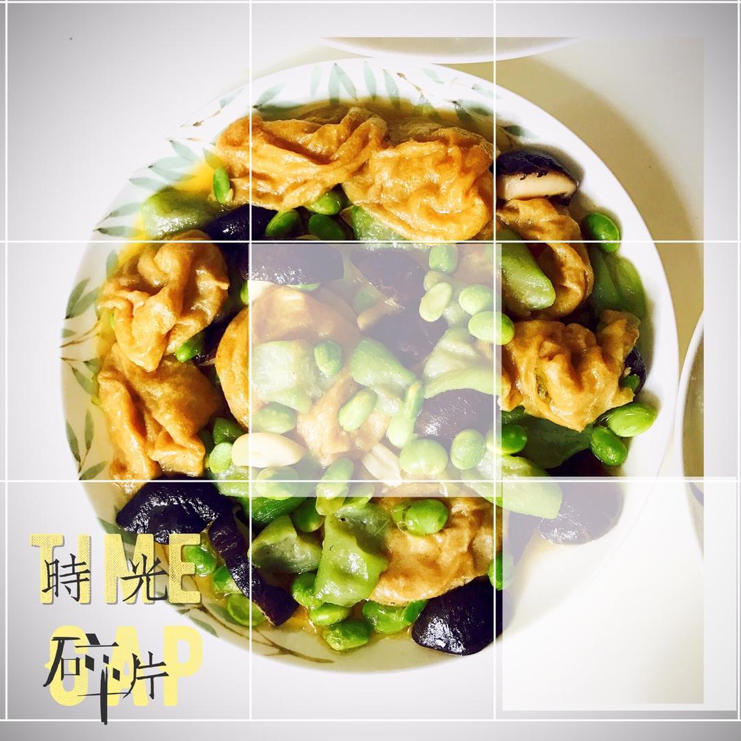 胜瓜香菇炒面筋