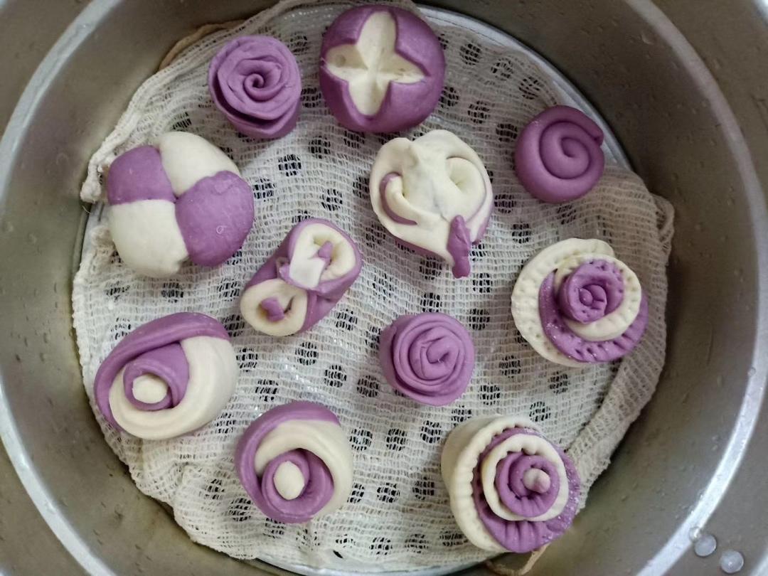 紫薯玫瑰花馒头