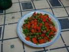 胡萝卜豌豆炒肉丁