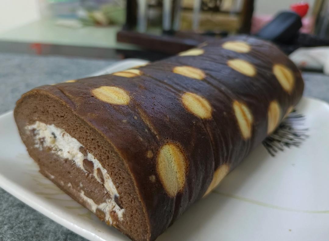 抹茶波点（条纹）蛋糕卷