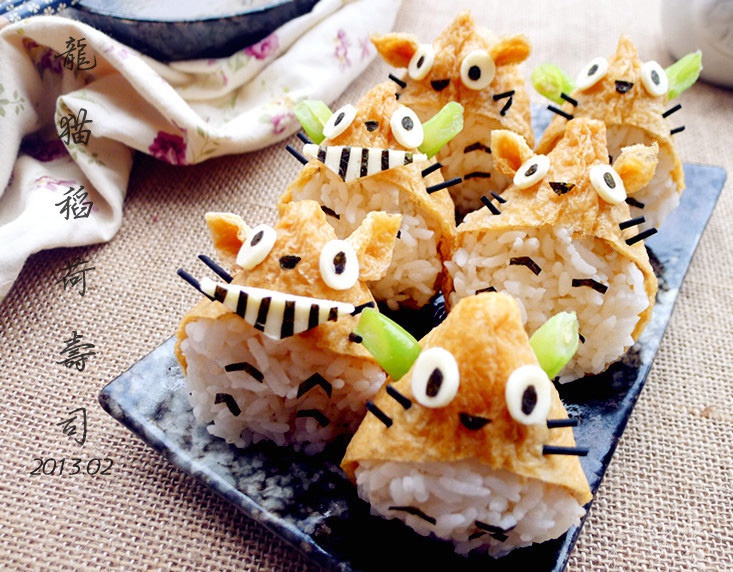 龙猫稻荷寿司 (Totoro inari-zushi)