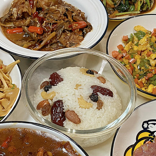 【猪油夹沙八宝饭】古法蒸糯米