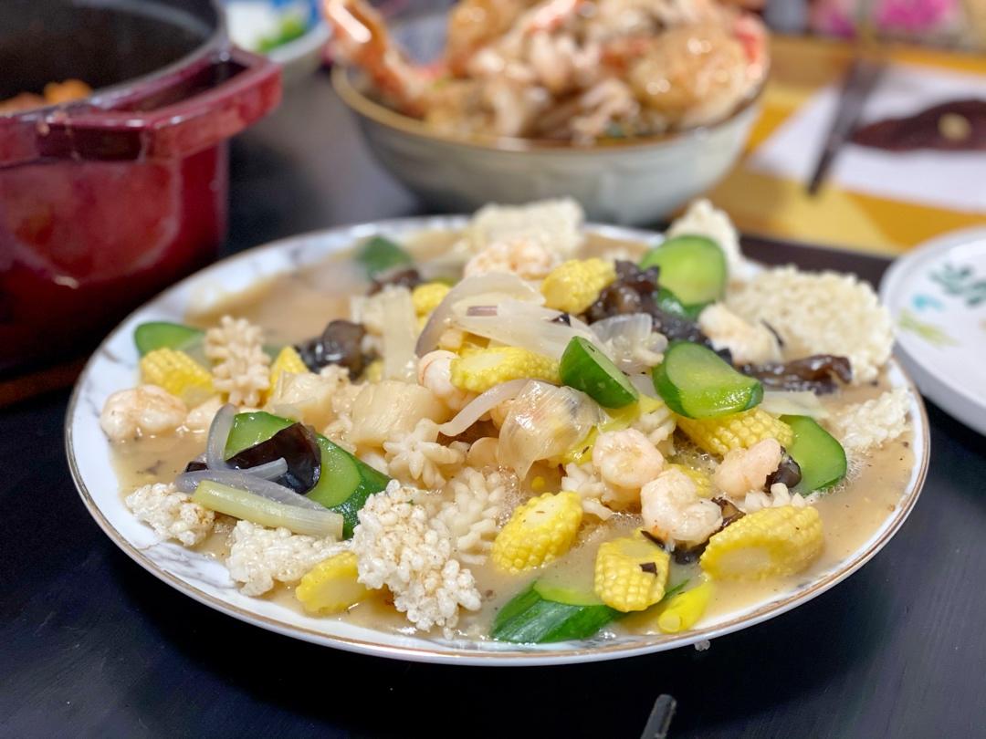 海鲜锅巴-2019年夜饭【曼食慢语】