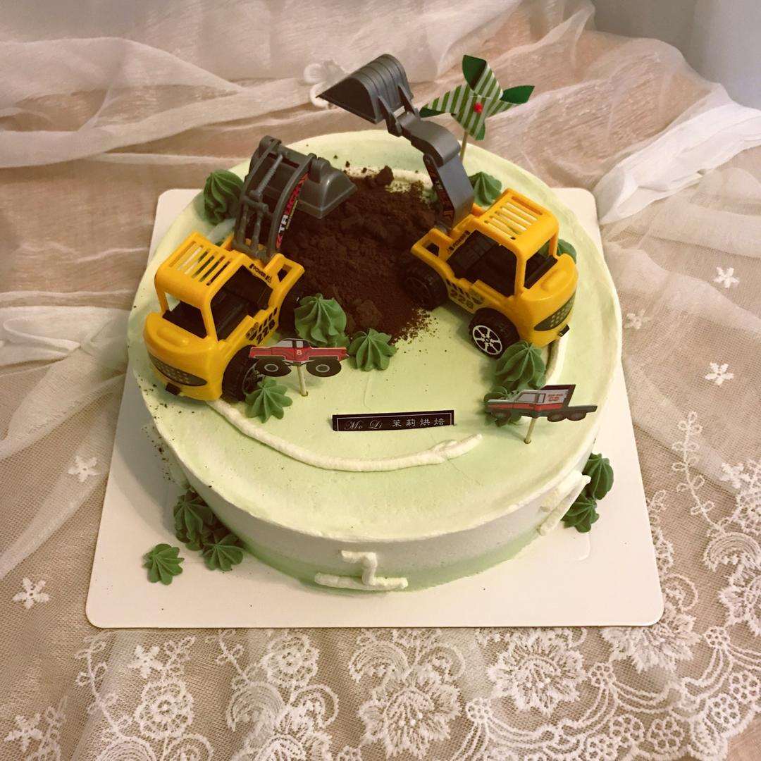 立体蛋糕之挖掘机推土机