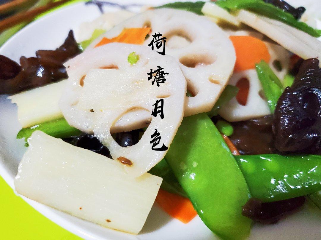 yasminesoda做的荷塘月色荷兰豆炒藕片