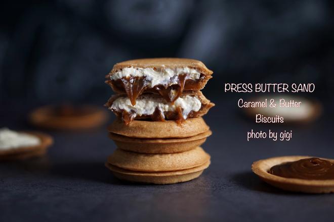 自制日本网红PRESS BUTTER SAND焦糖奶油夹心饼干的做法