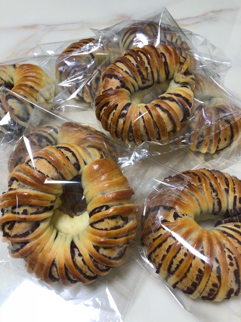 老式豆沙面包圈(只需一次发酵)