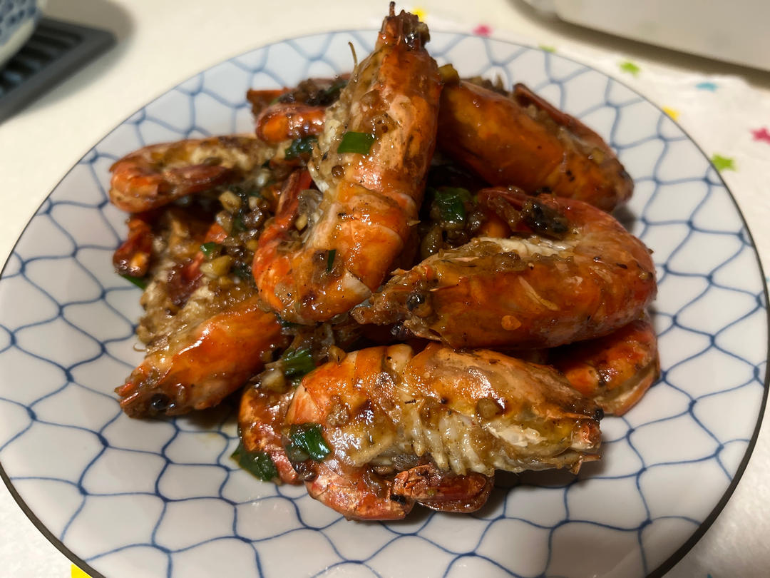 芥末蒜蓉罗氏虾