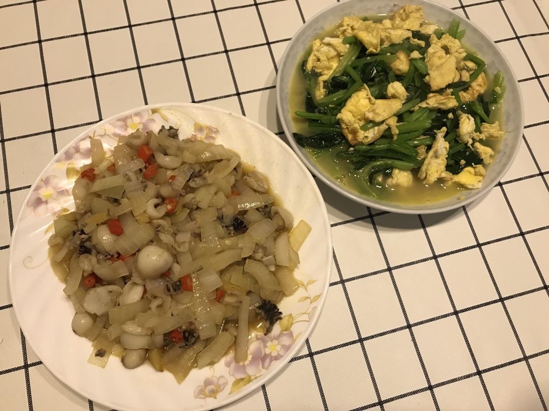 菠菜炒鸡蛋