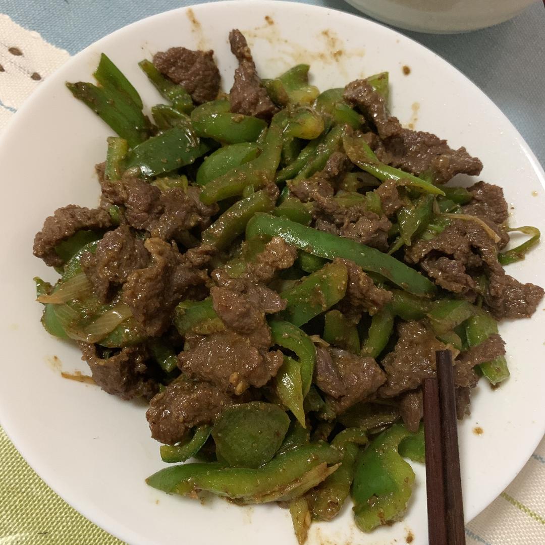 孜然大葱炒牛肉