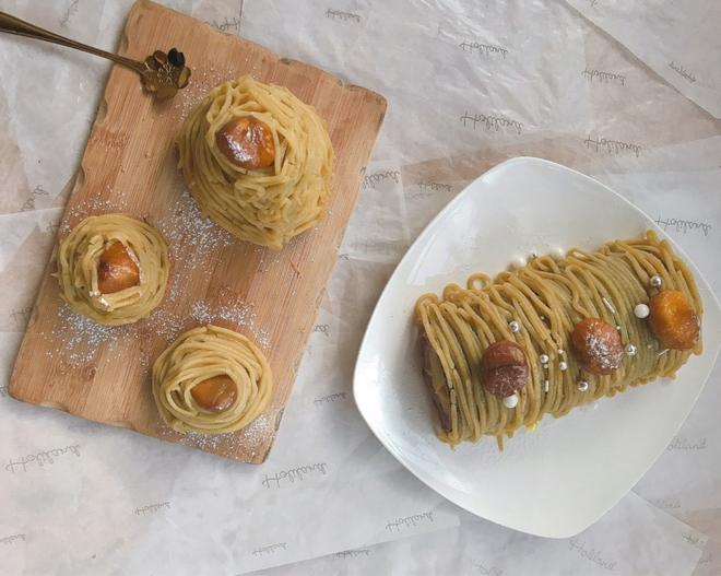 免烤免模具秋季甜品栗子蒙布朗➕免烤蛋糕卷的做法