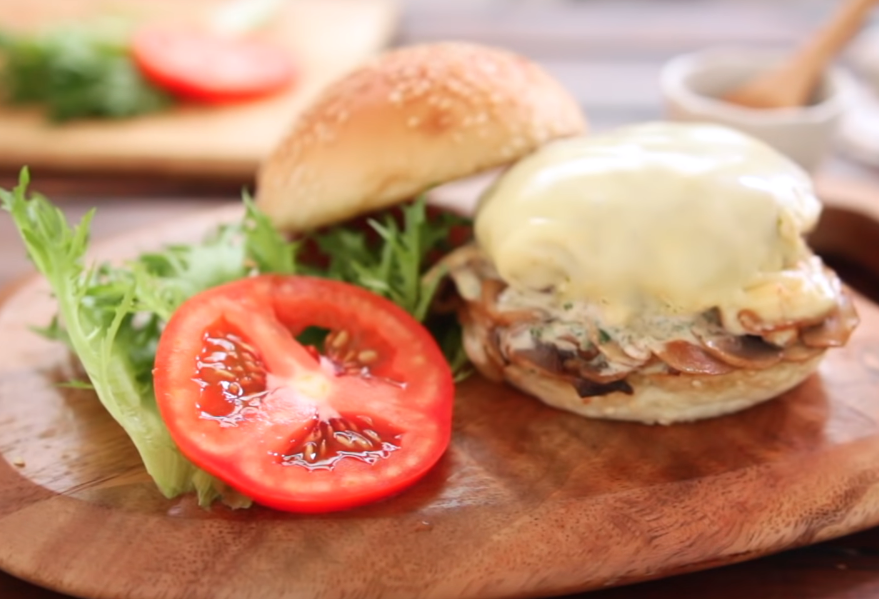 豪华起司牛肉汉堡wasabi奶酱