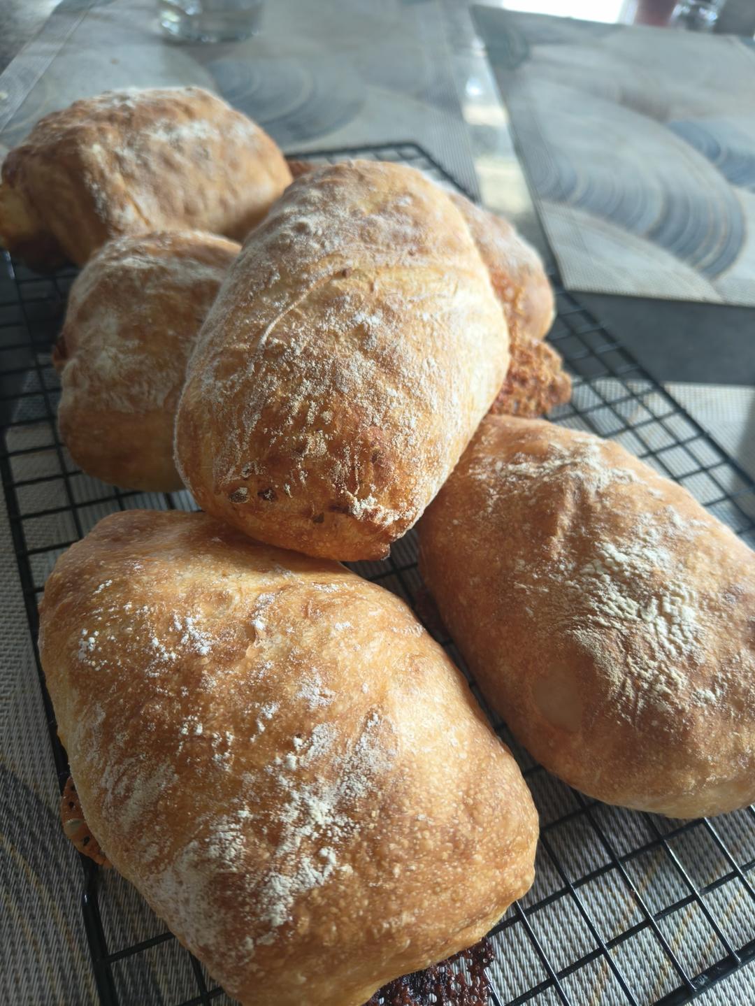 【ciabatta】家庭版恰巴塔，软乎乎的拖鞋面包