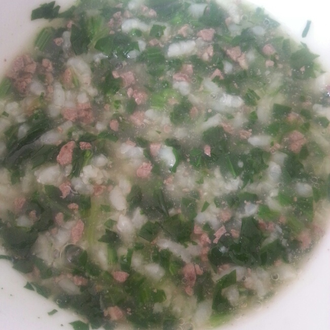 猪肝菠菜粥(辅食)