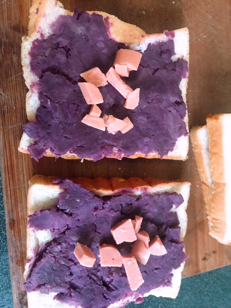 低脂紫薯西多士的做法 步骤1