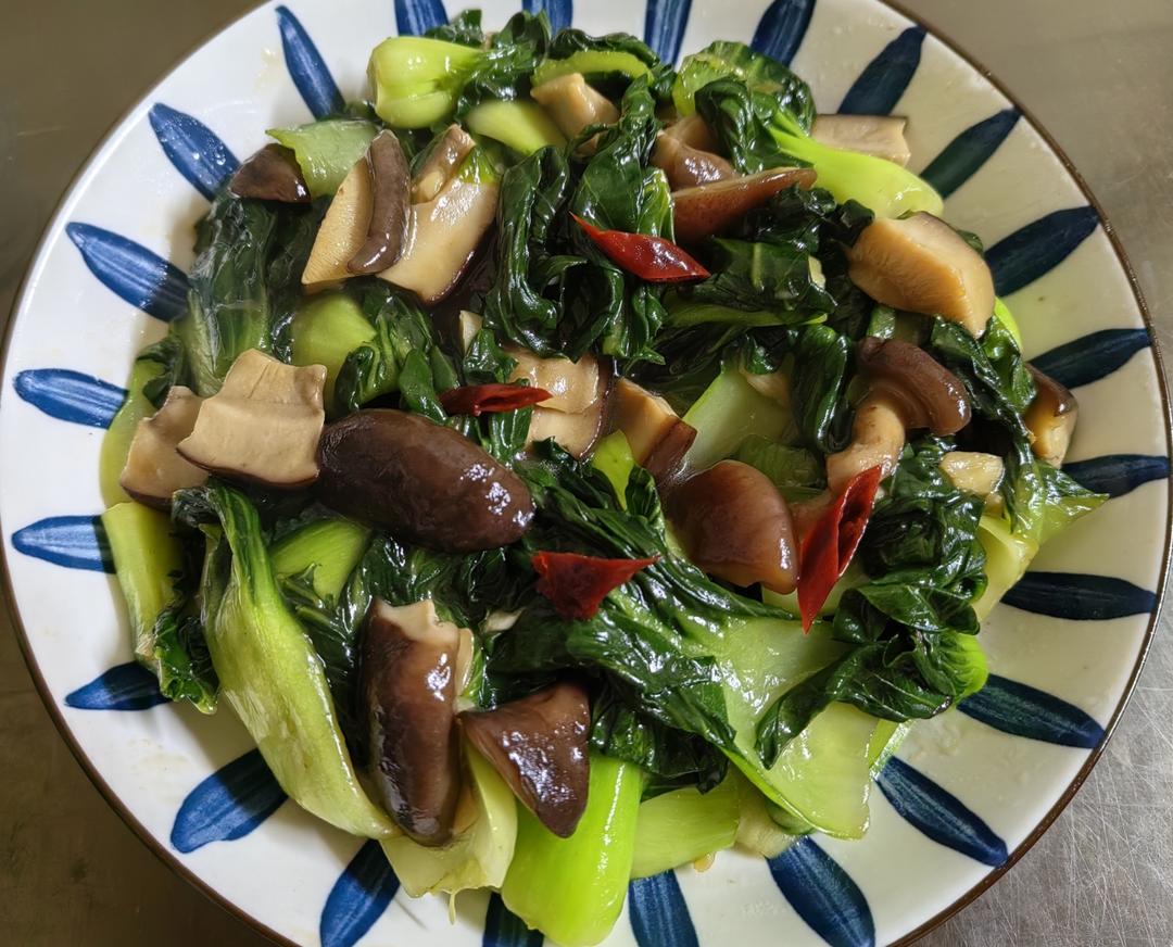 青菜烧香菇