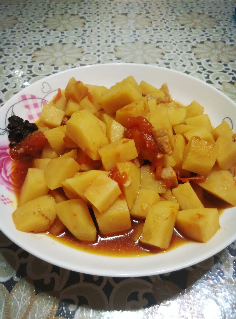 蒸肉炒土豆块
