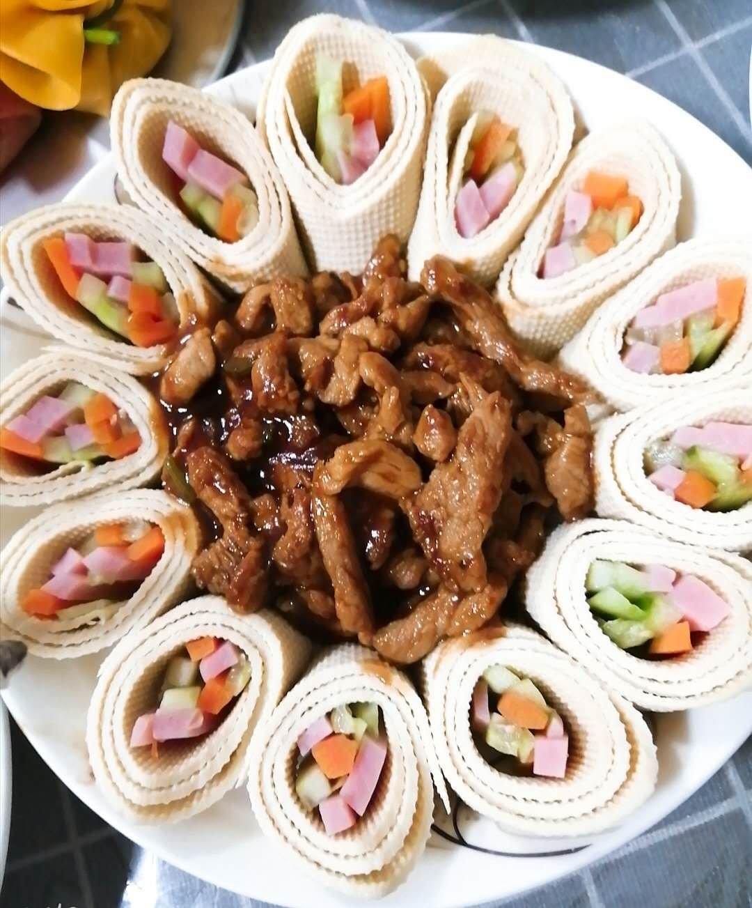 肉酱干豆腐卷(心花怒放)