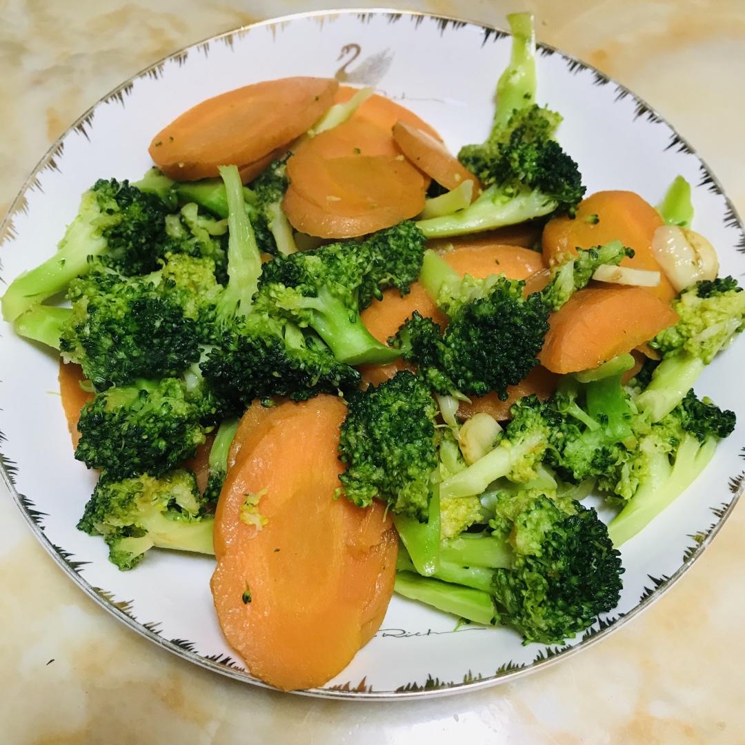 清炒胡萝卜西兰花