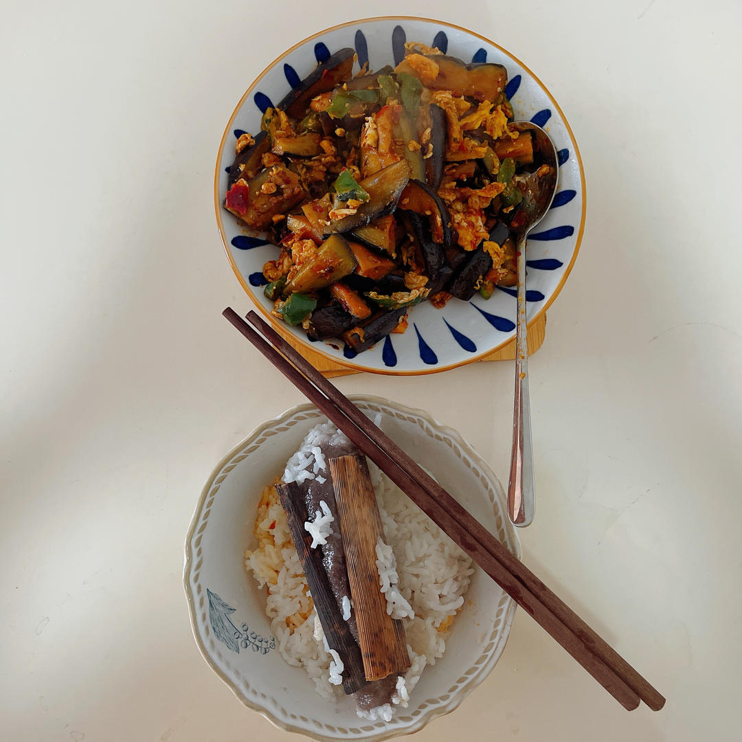 你没吃过的超级下饭的豆豉茄子炒鸡蛋