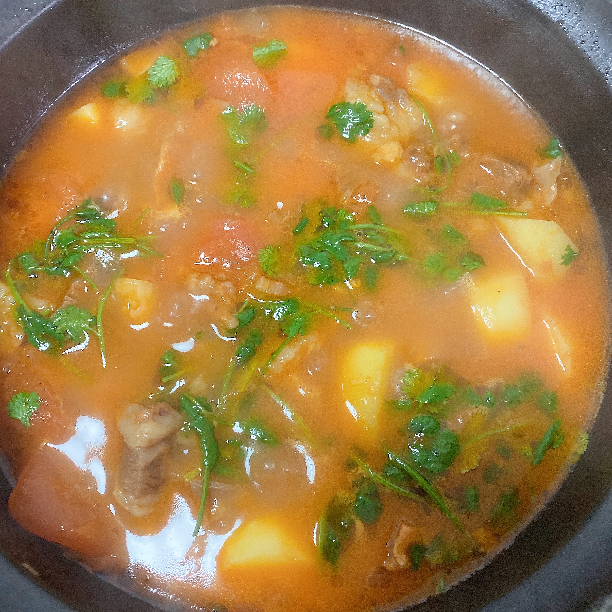 记录一下肉不柴不硬的浓汤【西红柿牛腩】配菜土豆的做法