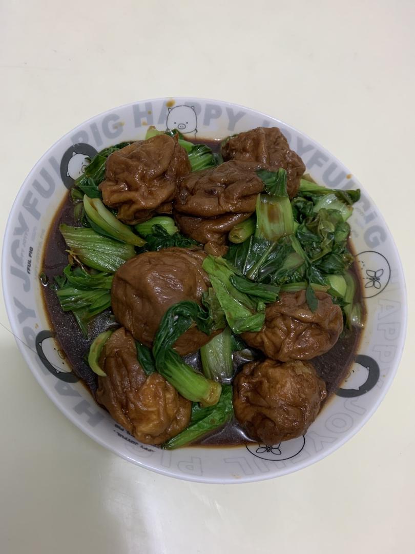 红烧油面筋塞肉