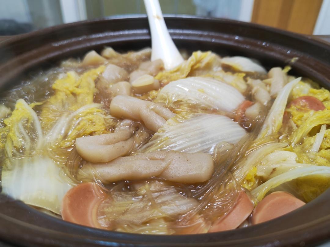 娃娃菜粉丝煲，低卡又鲜美