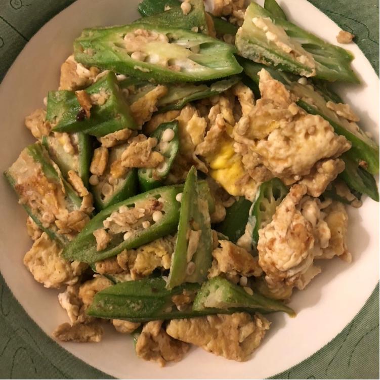 秋葵炒鸡蛋