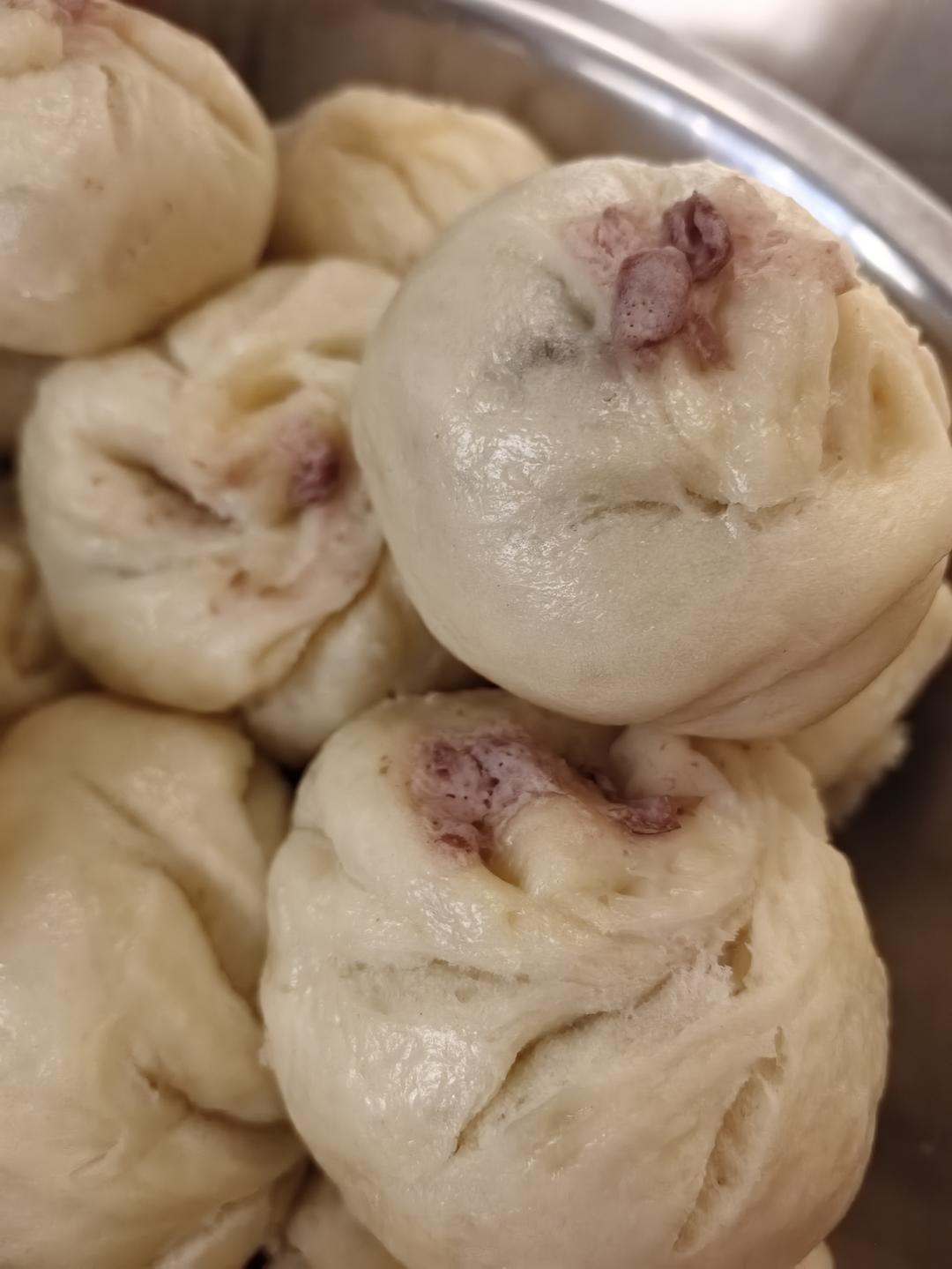 超好吃有豆豆的豆沙包，一次发酵（红豆包）
