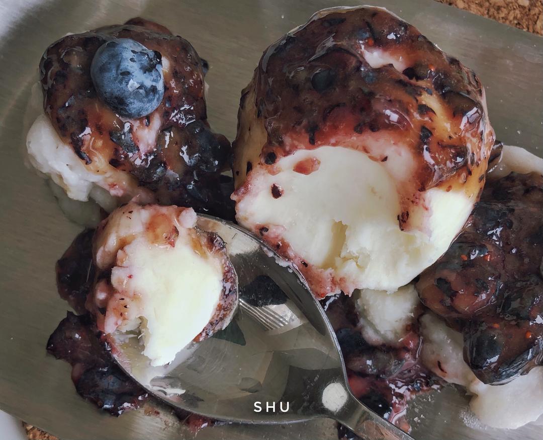 低脂冰甜品零食早餐 伪冰激凌冰爽爽的蓝莓山药 蓝莓酱芋泥